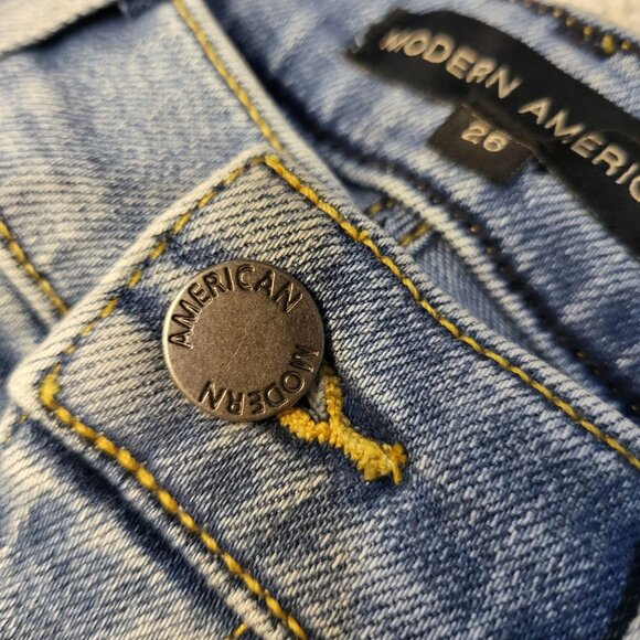 Modern American Women's 26 Flared Denim Jeans Cape Blue Style Emmy NWT MSRP $148 - Picture 7 of 12